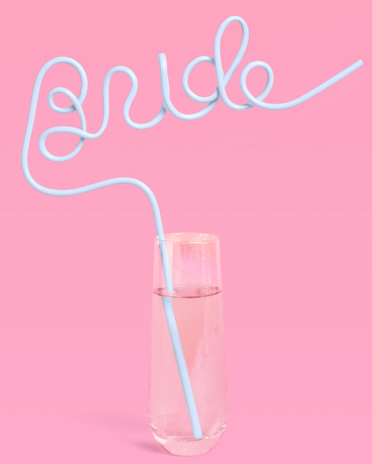 Something Blue Straw - XL blue Bride straw