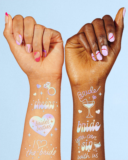 Bride's Besties Tats - 50 foil temporary tattoos