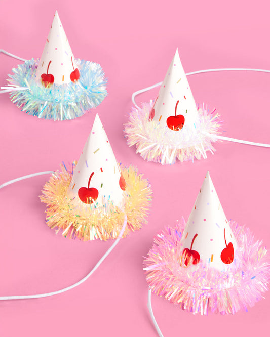Mini Bday Cake Hats - 10 mini hats