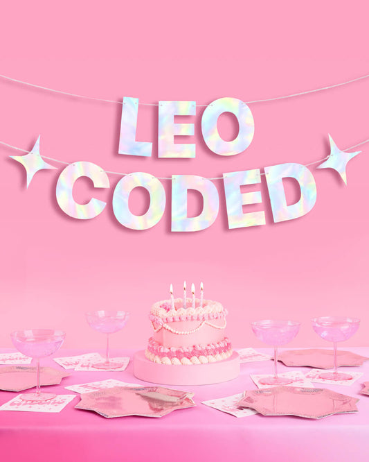 Leo Coded Banner - iridescent foil banner