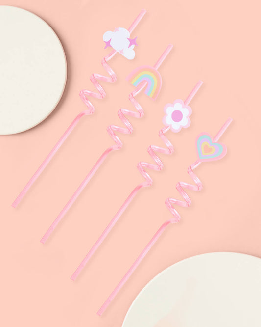 Rainbow Straws - 16 reusable straws