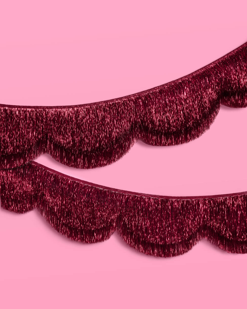 Burgundy Scallop Fringe - scalloped banner
