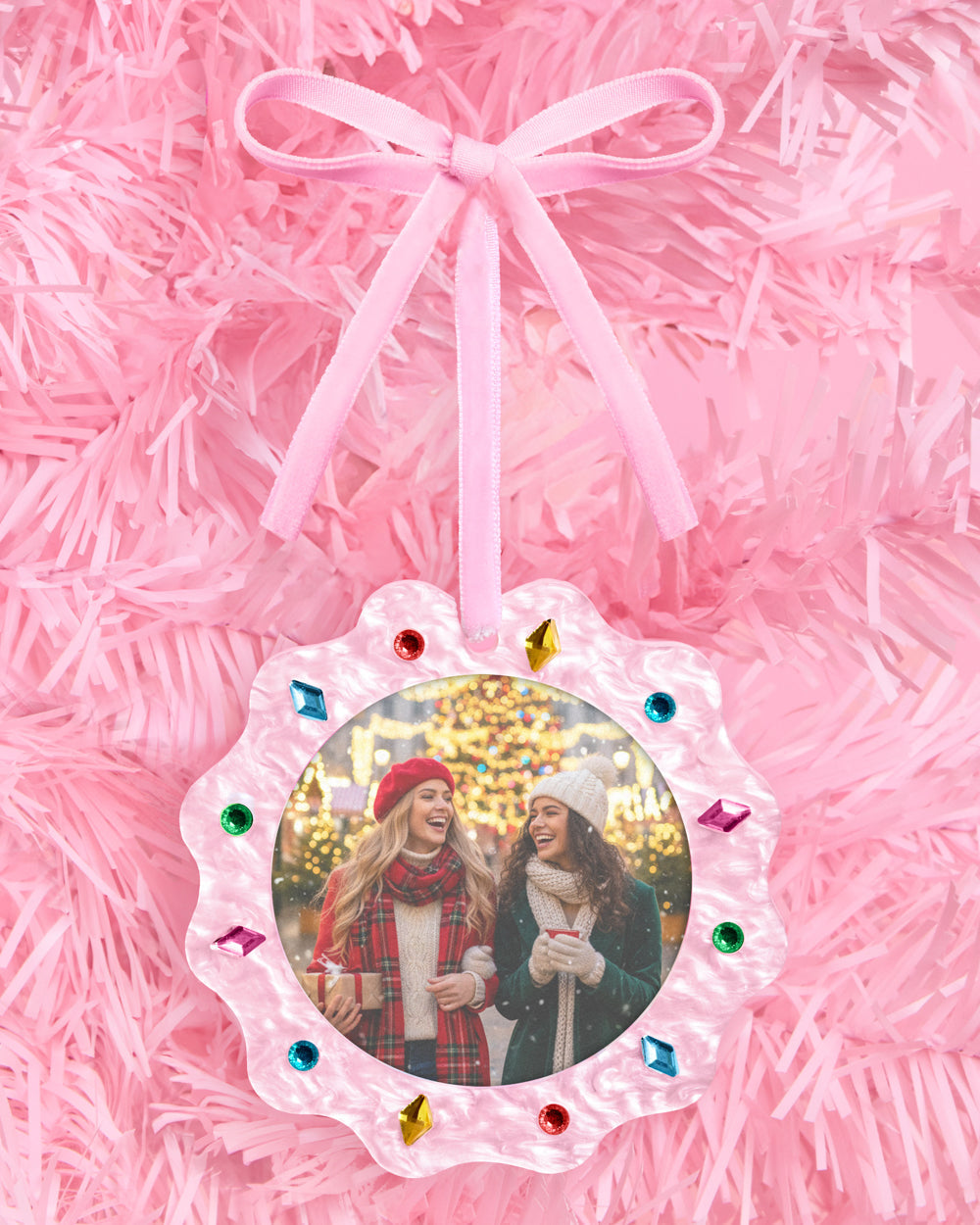 Picture Perfect Ornament - pink frame ornament