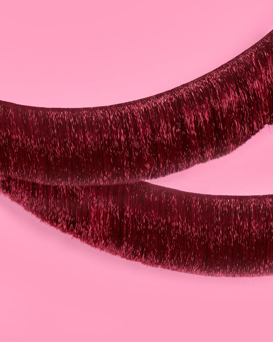 Merlot Fringe - maroon fringe banner