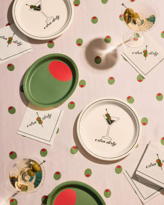 Extra Dirty Trio - plates, napkins, + tablecloth