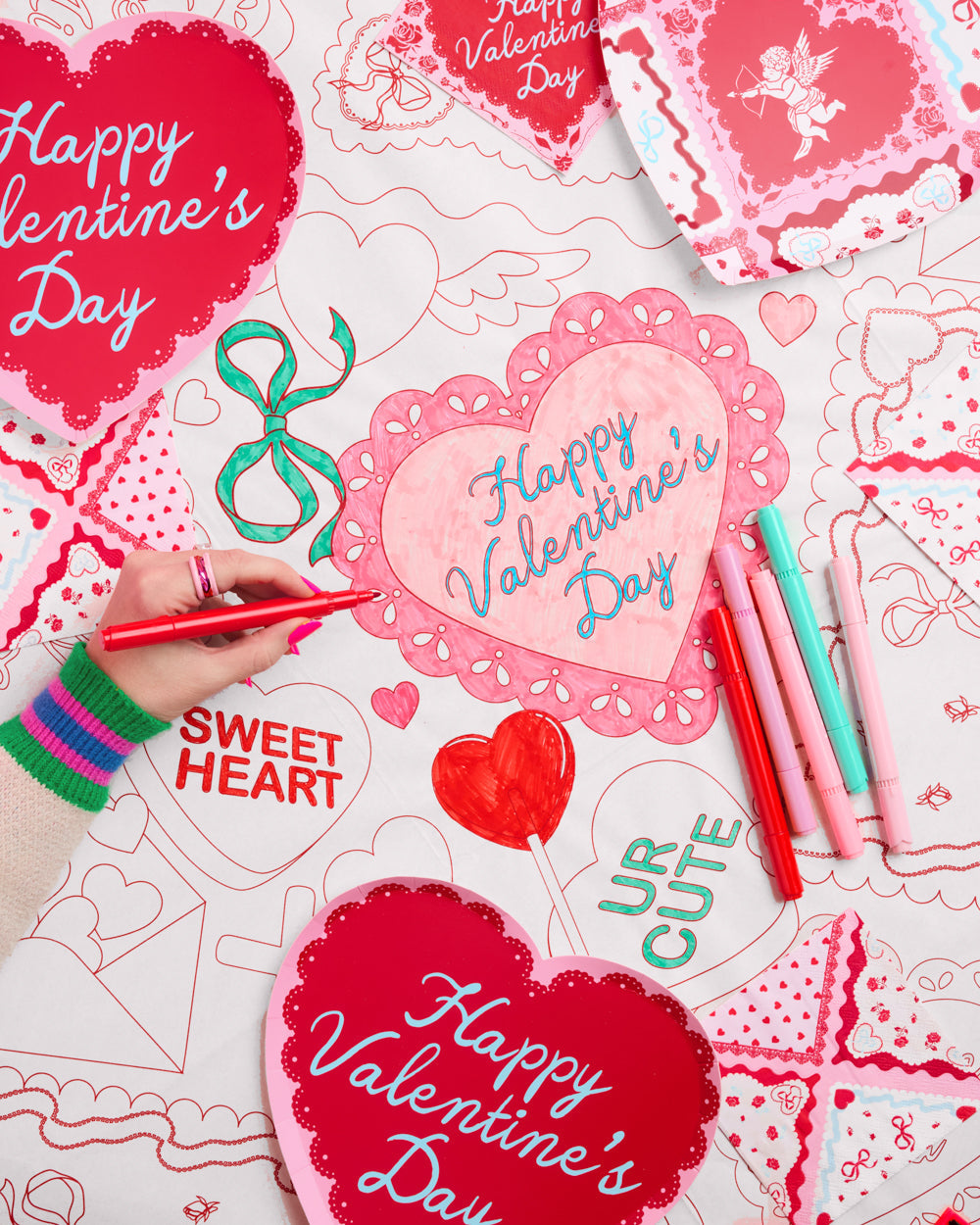 Be Mine Coloring Tablecloth - paper tablecloth