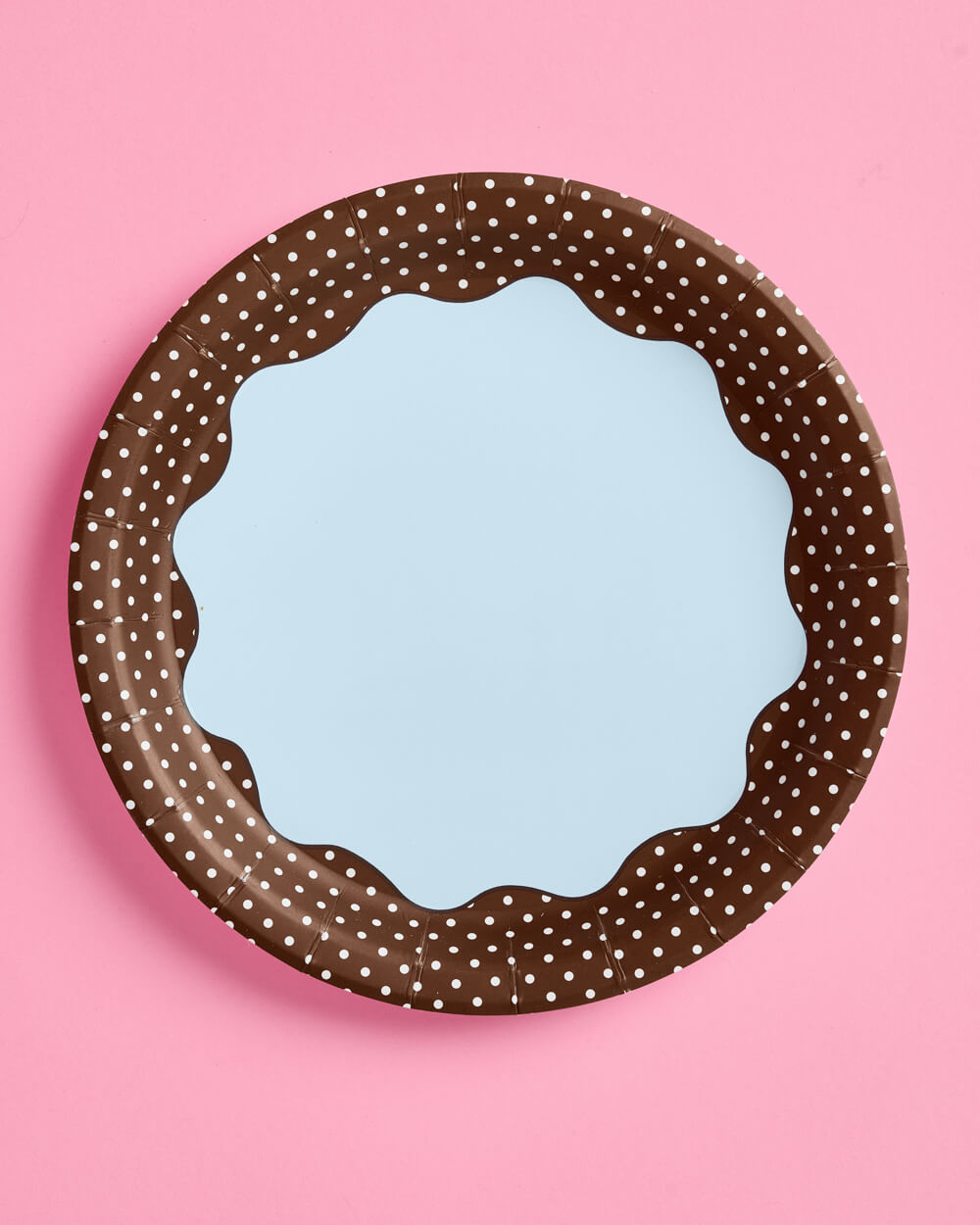 Brown + Blue Plates - 10 paper plates, 9in