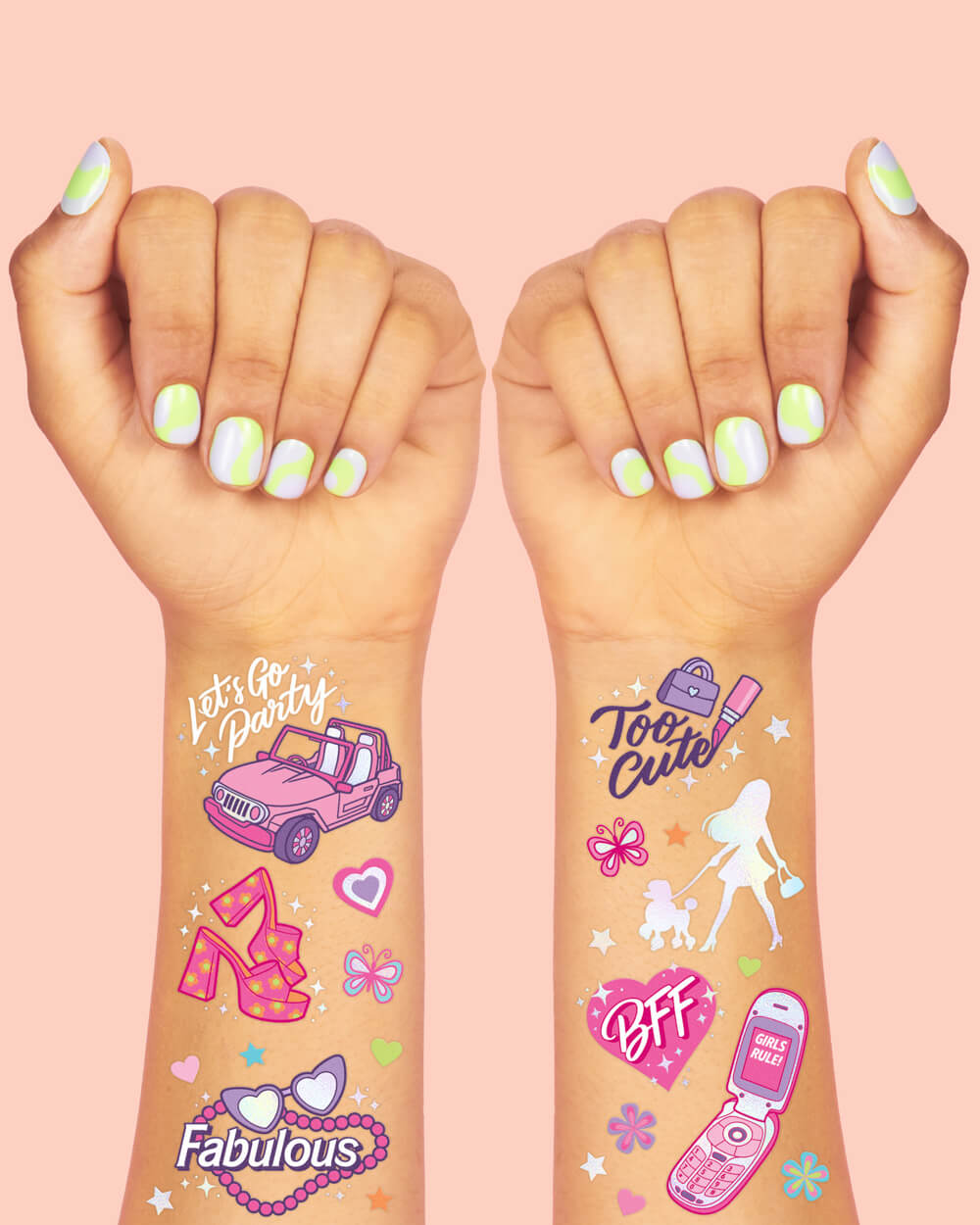 Let's Go Party Tattoo - 84 temporary tattoos