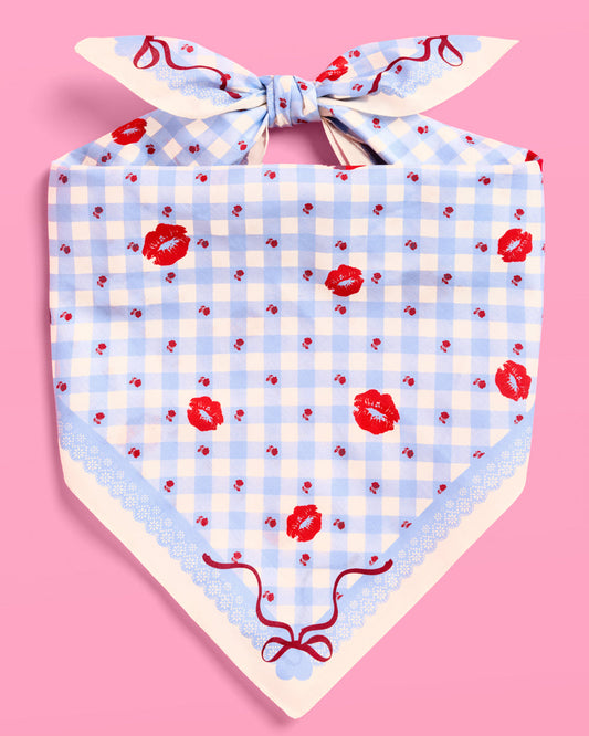 Short N' Sweet Headscarf - gingham cotton scarf