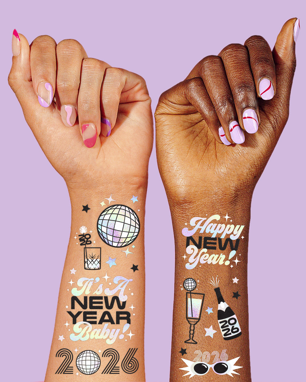 NYE 🪩Tats - 40 foil temporary tattoos
