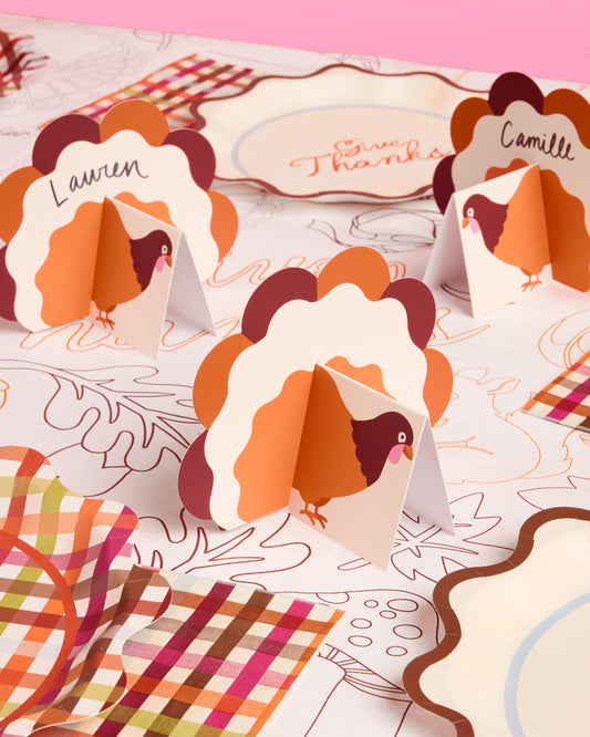 Turkey Time Place Cards - 12 place cards