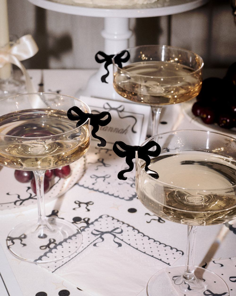 Little Black Bow Drink Markers - 8 drink markers