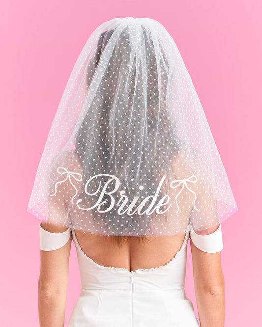 Dotted Bride Veil - embroidered bridal veil
