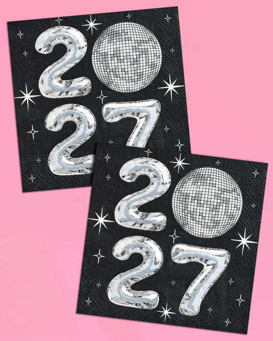 2027 NYE Disco Napkins - 50 paper napkins
