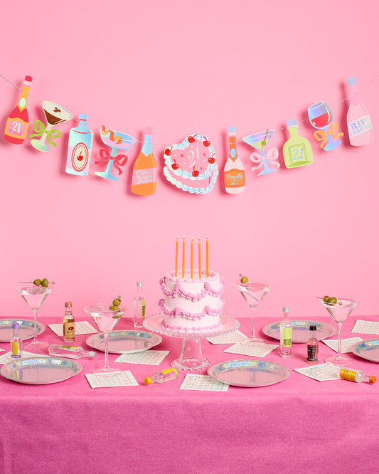 21st Birthday Banner - cocktail garland