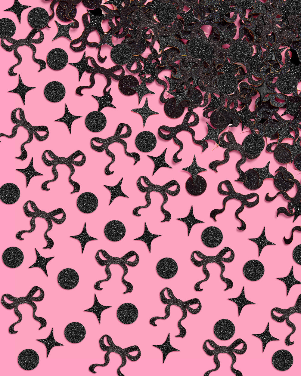Little Black Bow Confetti - 200 pc glitter confetti