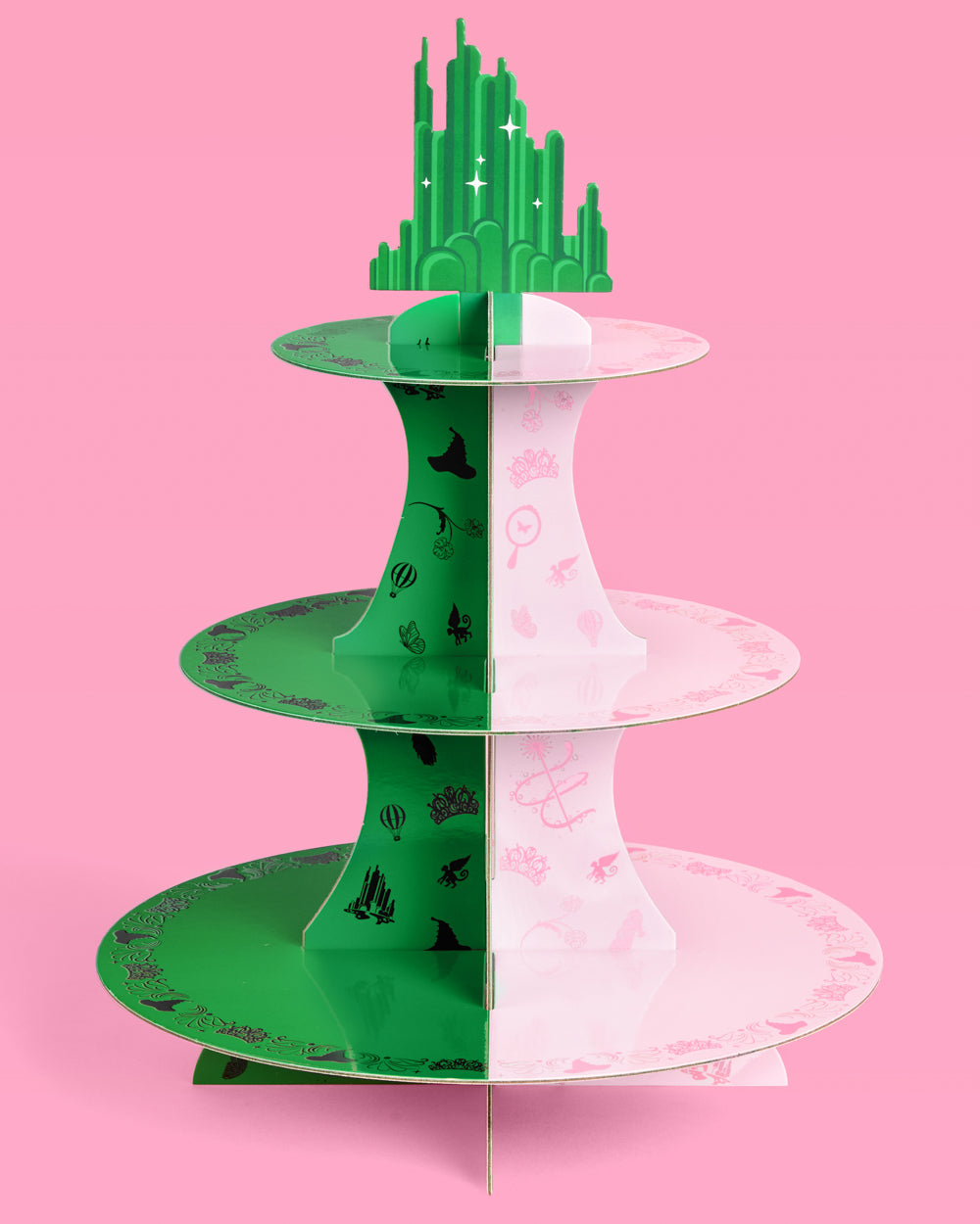 Emerald City Cupcake Tower - 3 tiered display