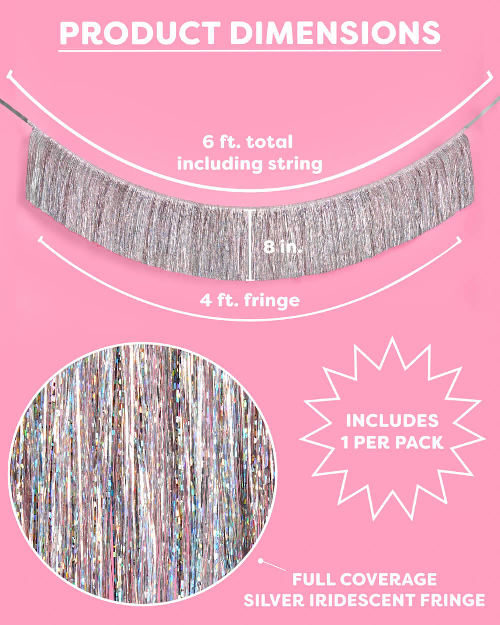 Shimmer Fringe - iridescent banner