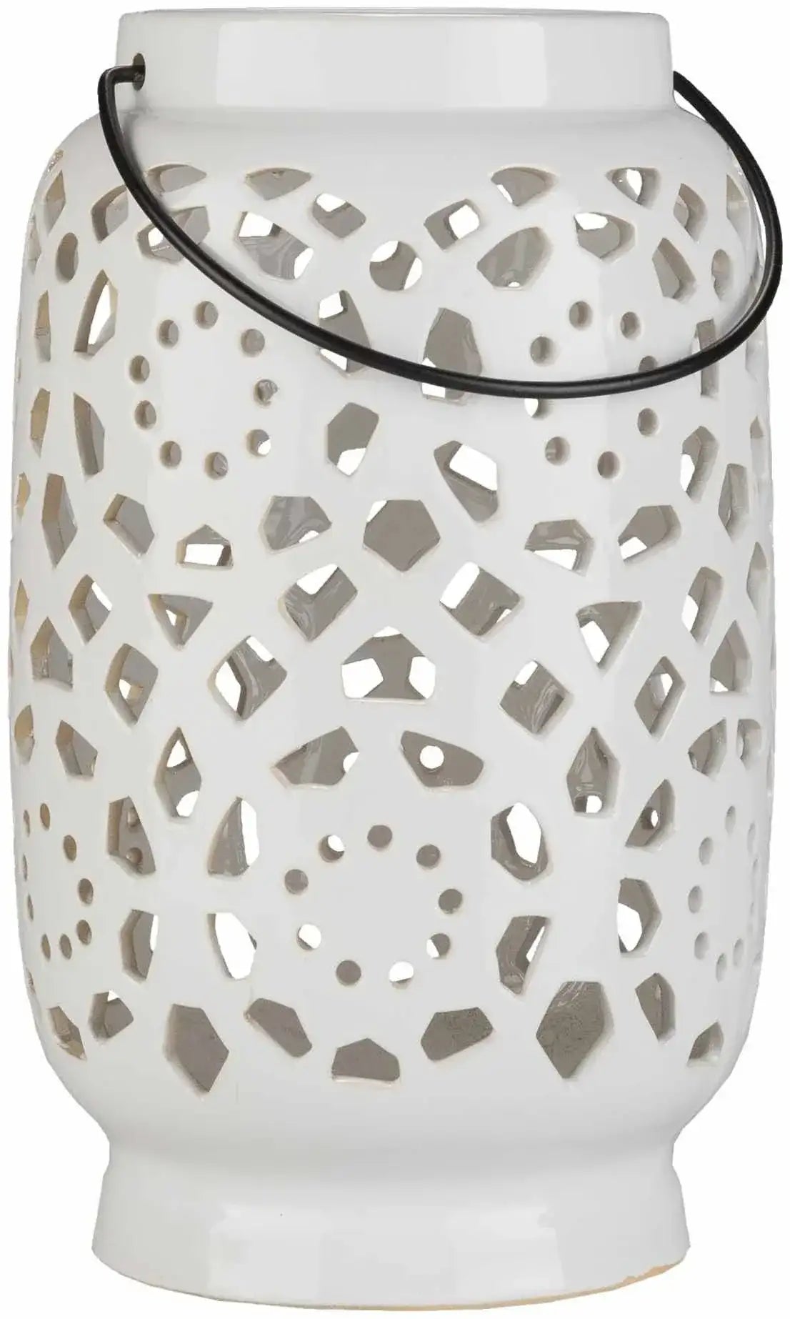 Sloughhouse White Ceramic Outdoor Lantern