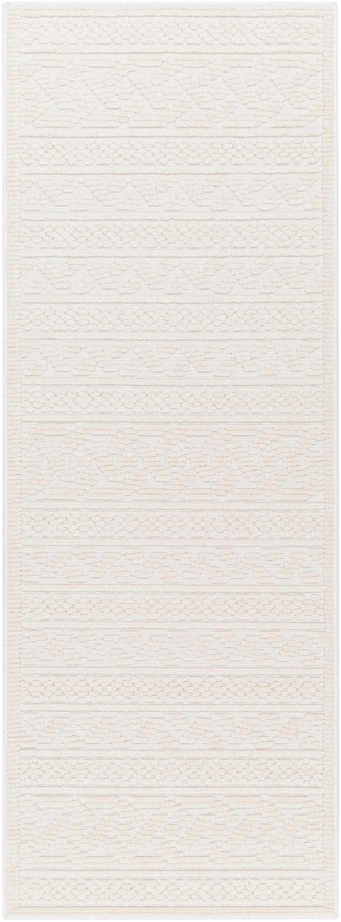 Fadey White 3D Washable Rug