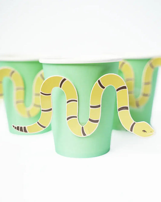 Western Cowboy Party Cups – Snake Sticker Western Cups (x 12)