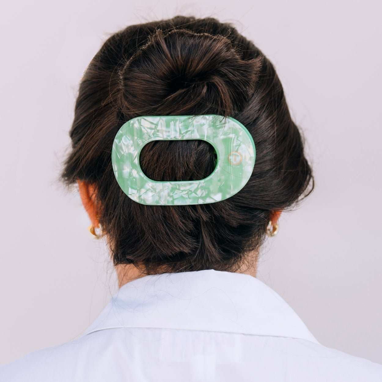 Spring Splash Large Flat Round Hair Clip