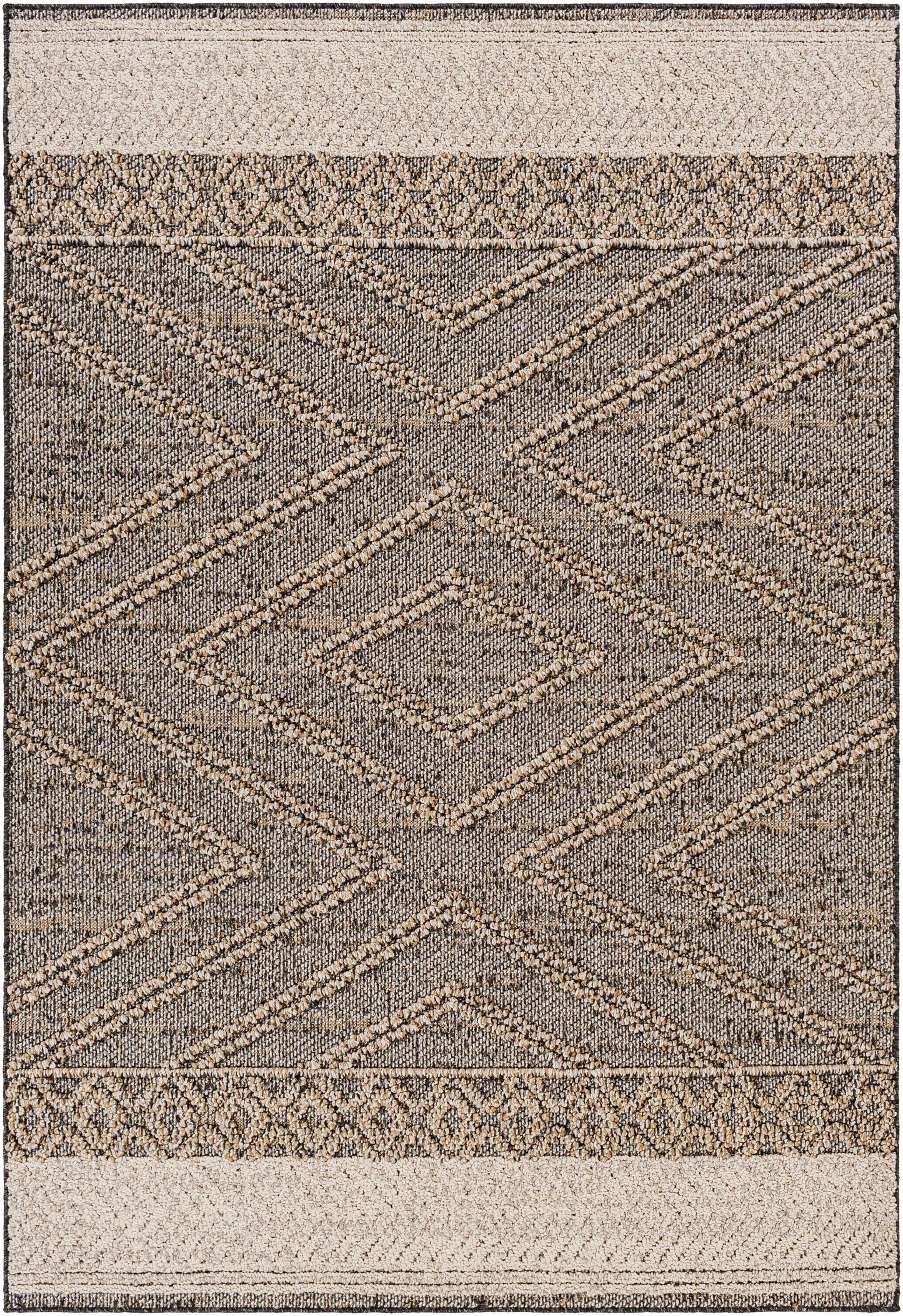 Beige Charcoal Areli Outdoor Area Rug