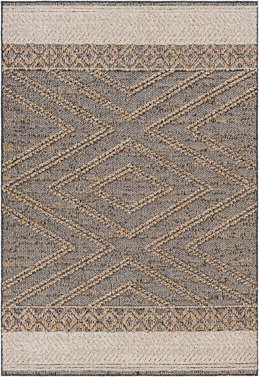 Beige Charcoal Areli Outdoor Area Rug