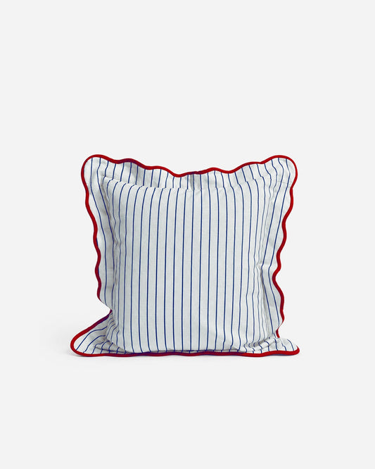 Coastal Americana Wavy Trim Throw Pillow