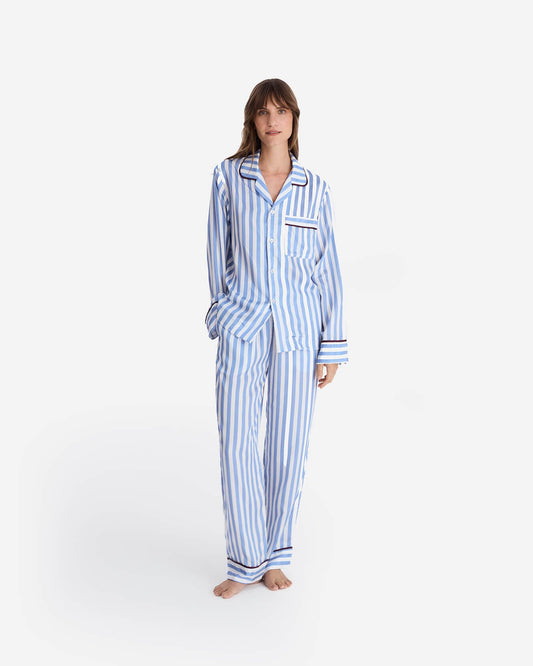 Silky Lyocell Lovely Stripes Long Pajama Set