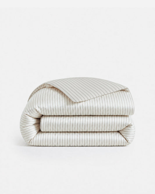 Perla Reversible Cotton Sateen Duvet Cover