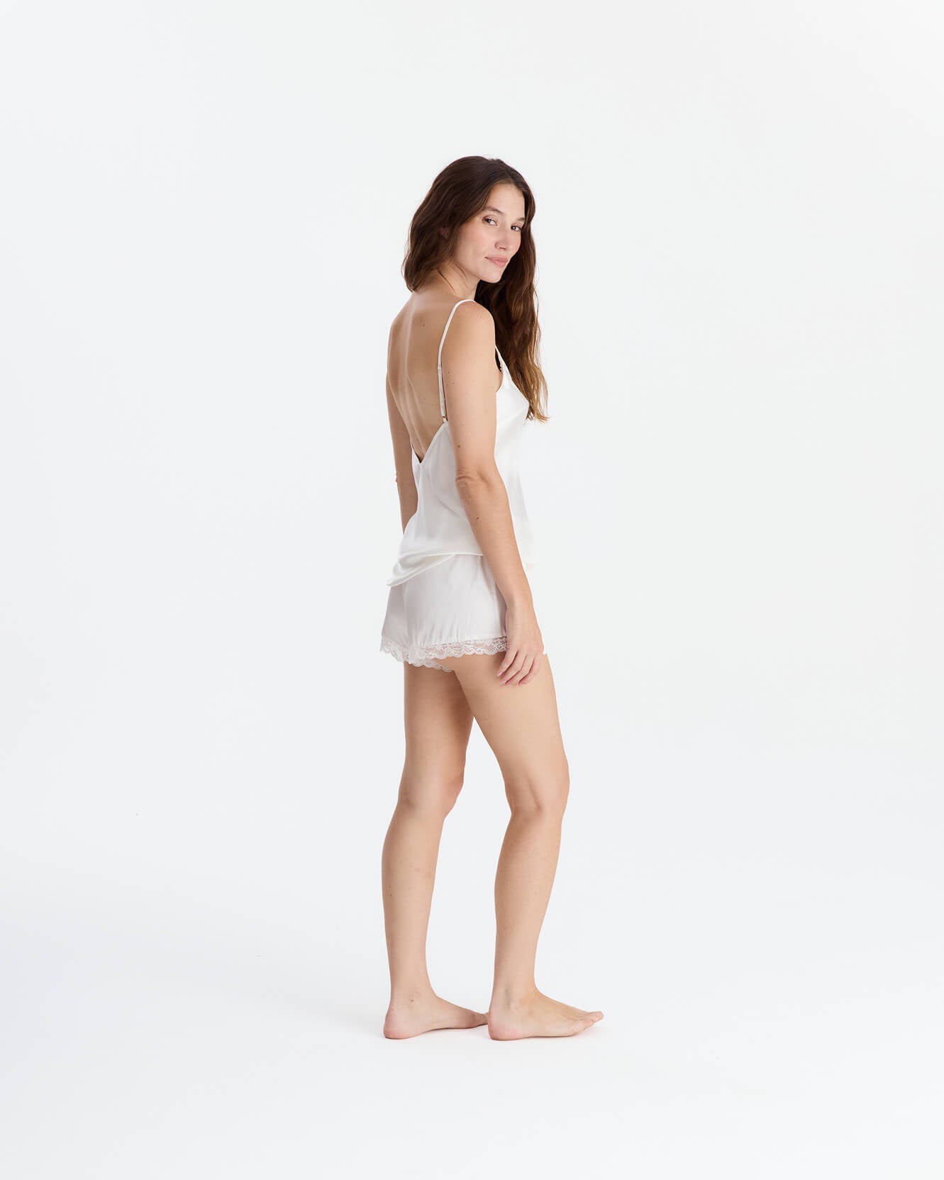 EcoSilk Lace Trim Cami & Short Set