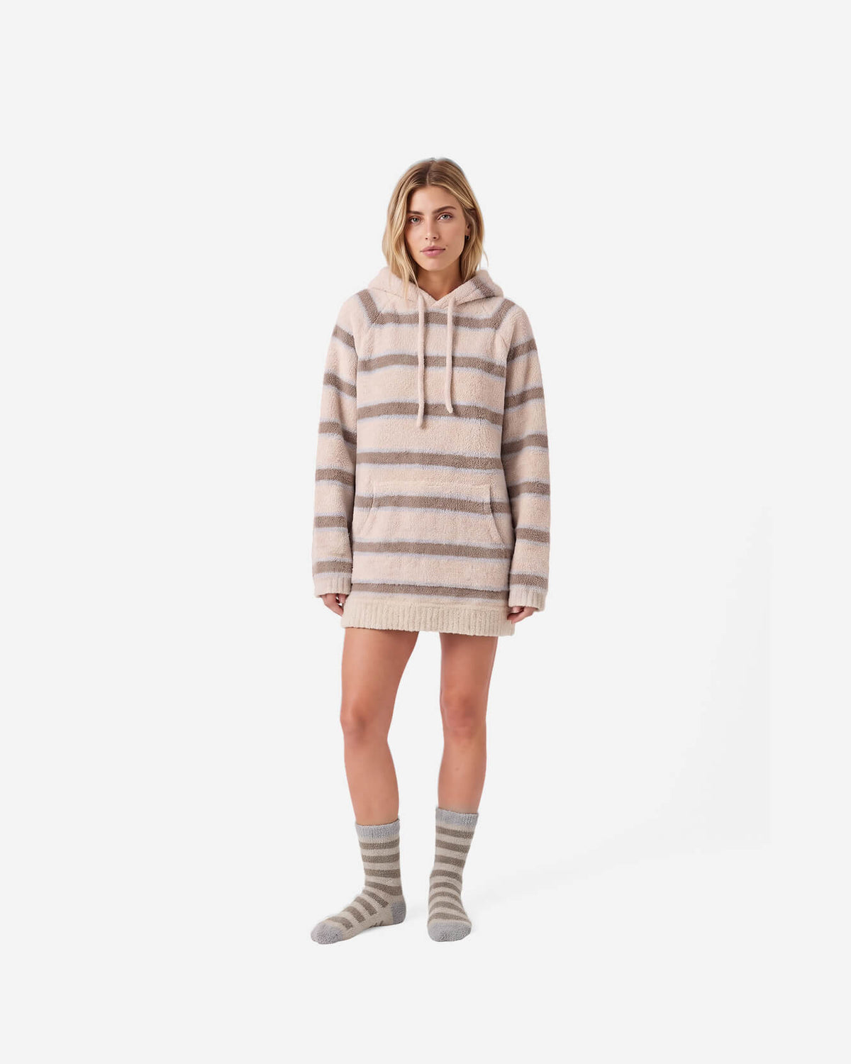 Snug Striped Blanket Hoodie
