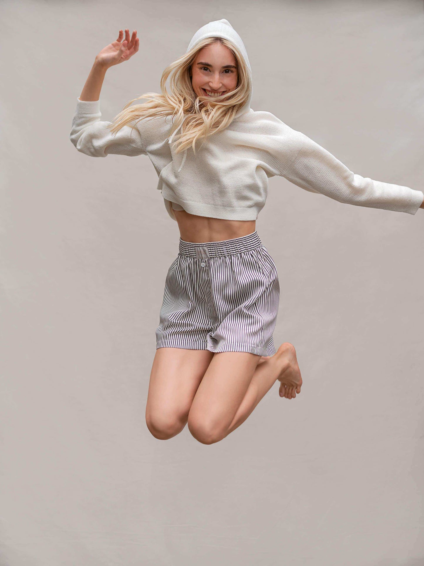 Silky Lyocell Striped Boxer Shorts