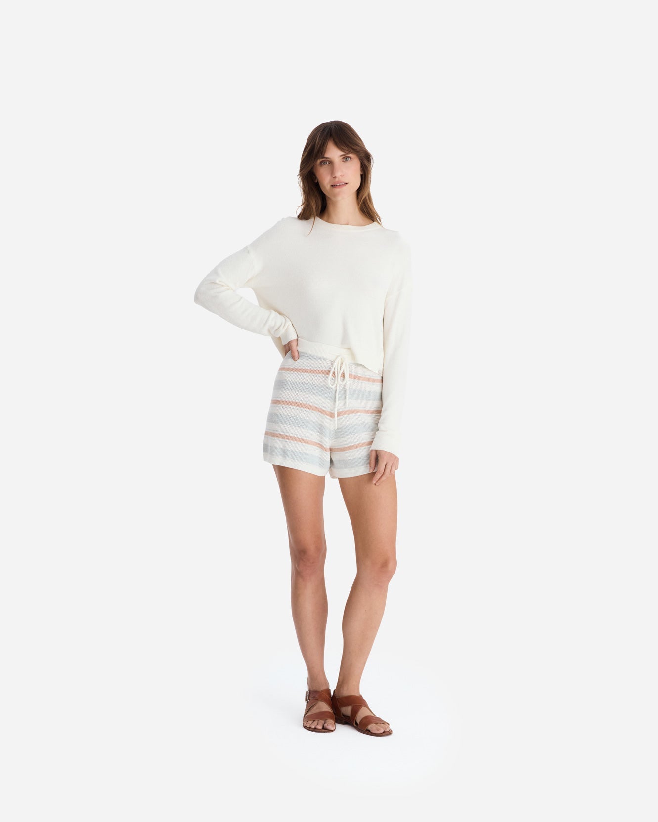 Lido Stripe Cloud Crochet Shorts