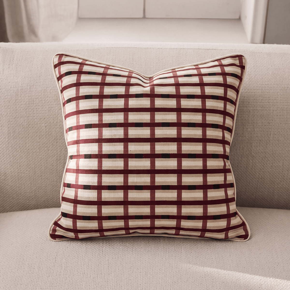 Woven Grid Large Throw Pillow