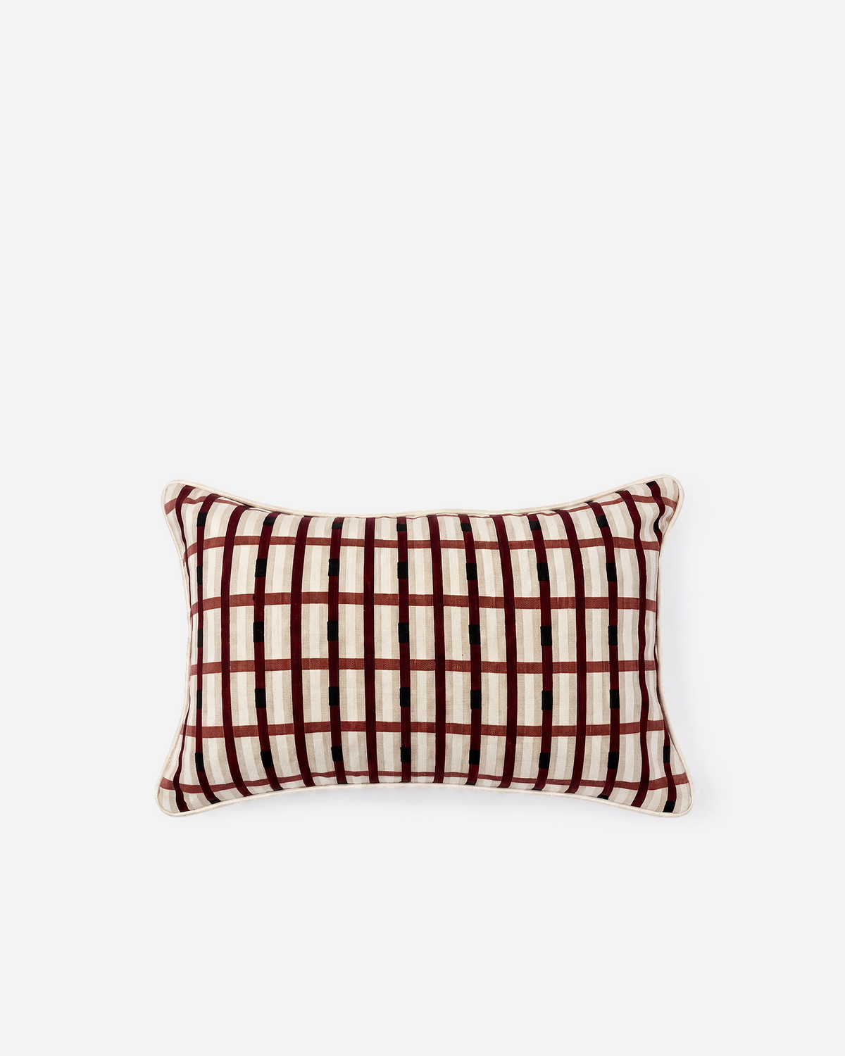 Woven Grid Small Lumbar Pillow