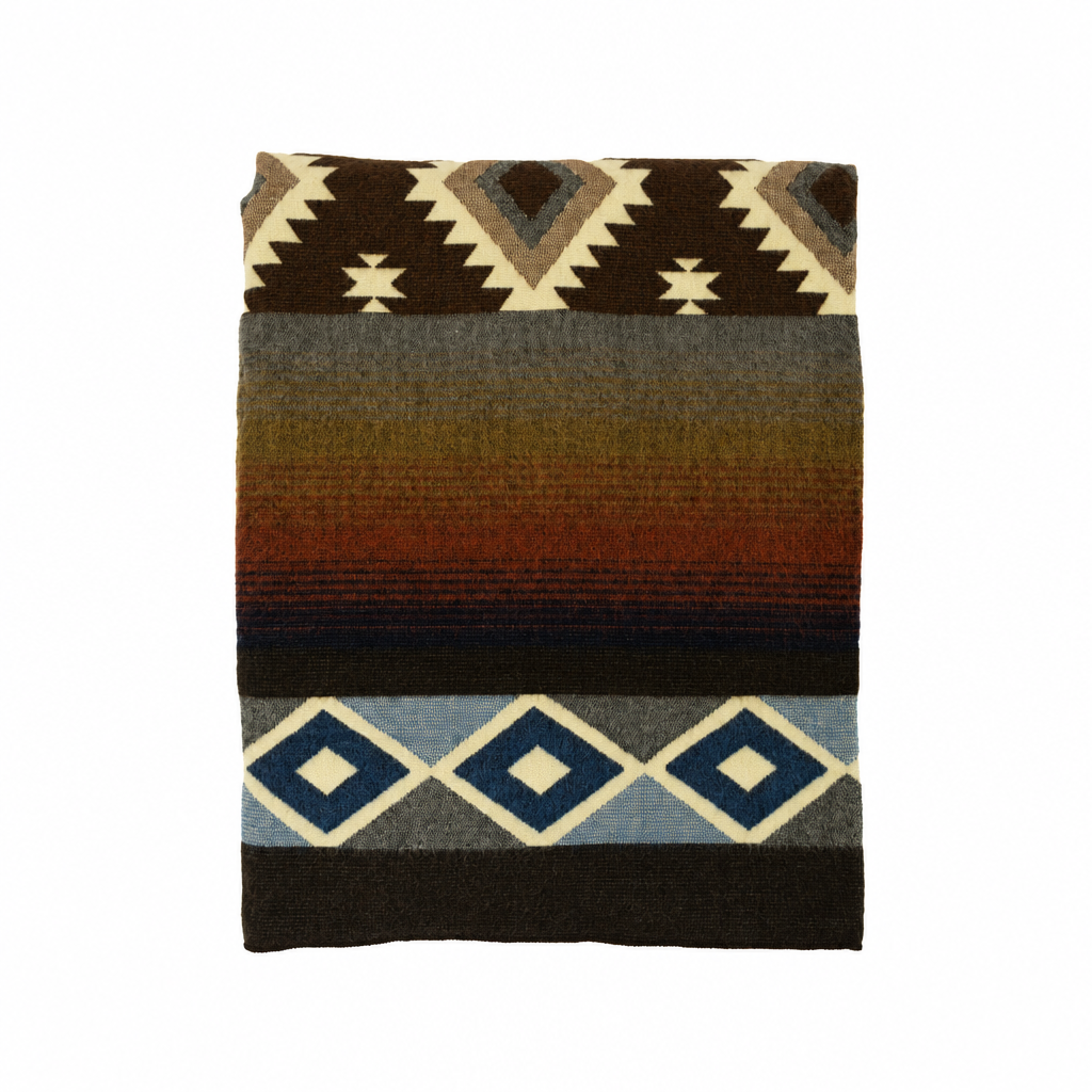 Reversible Handwoven Alpaca Throw Blanket | Sunset Diamond | Yachana Collection