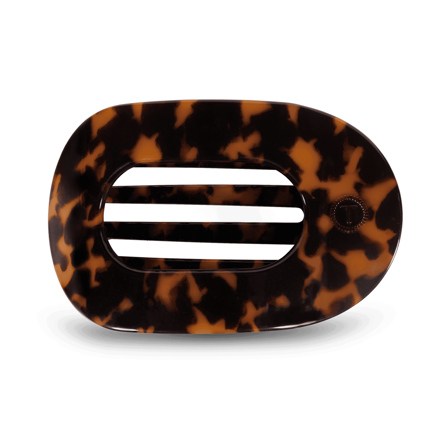 Tortoise Large Flat Round Hair Clip