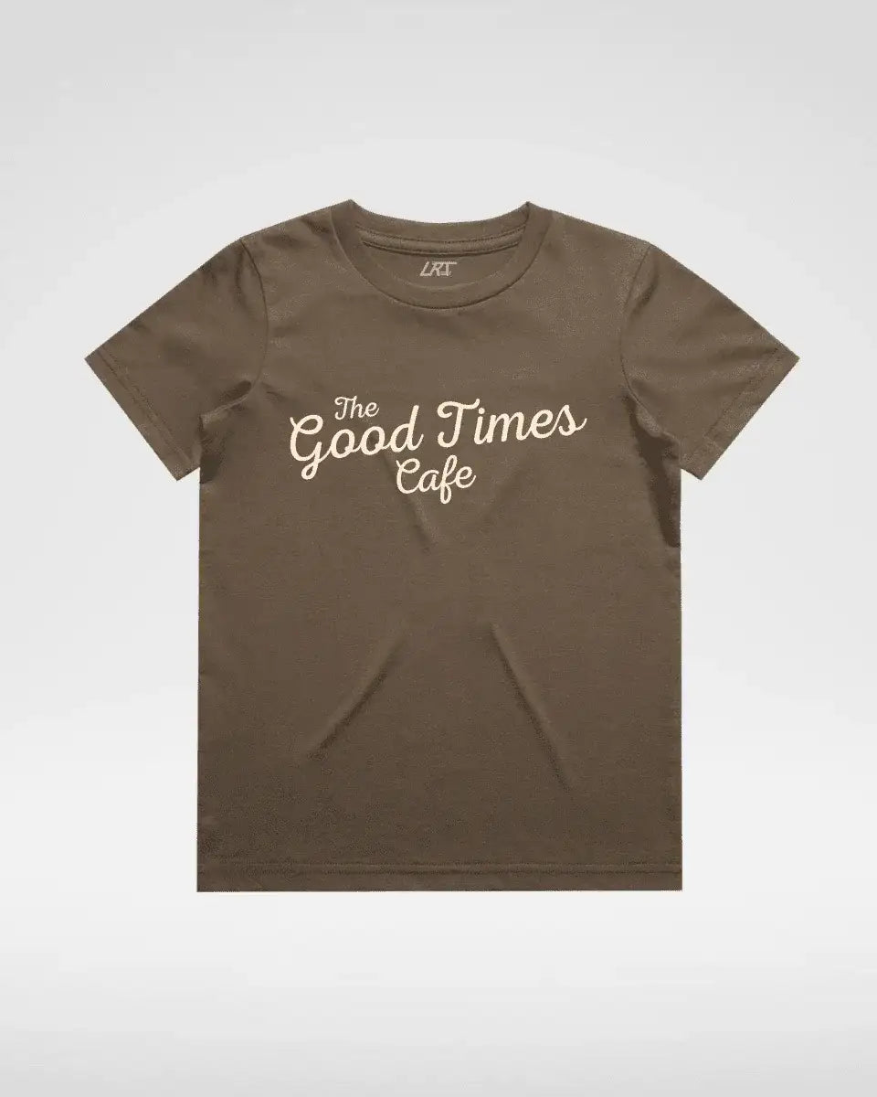 THE GOOD TIMES CAFE TEE - BROWN