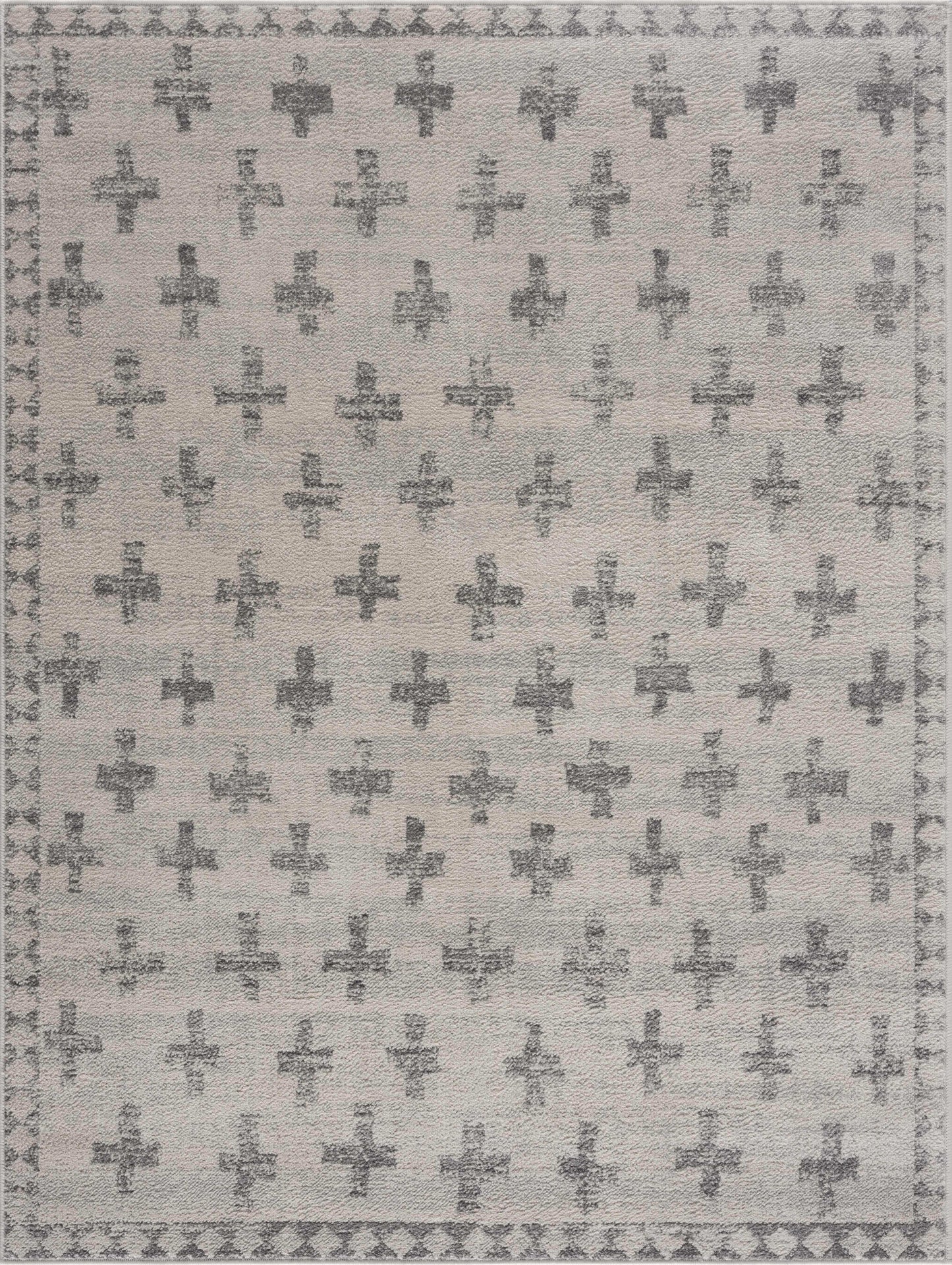 Tigris Swiss Cross Ivory&Gray Area Rug - Clearance