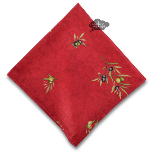 French Provencal napkin - Cotton - Clos des Oliviers red | L'Ensoleillade