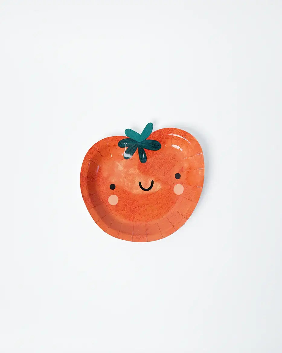Little Chef Dessert Party Plates (x12) | Kids Cooking & Baking Birthday Party Supplies | Fruit Veggie Shaped Paper Plates