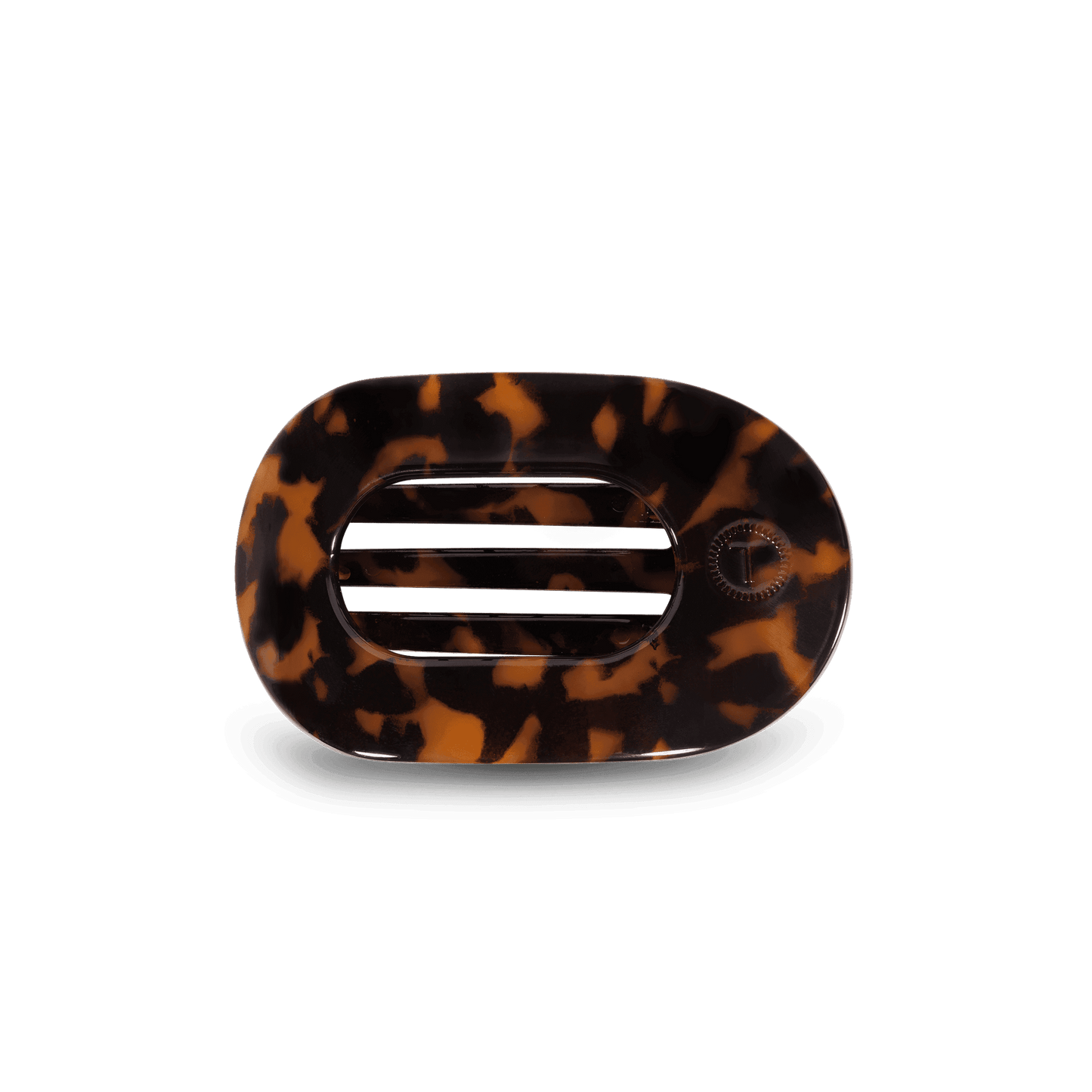 Tortoise Small Flat Round Hair Clip