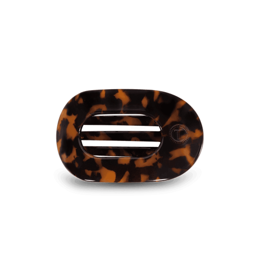 Tortoise Small Flat Round Hair Clip
