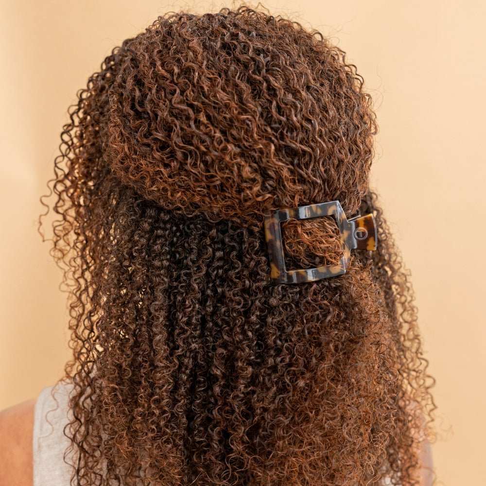 Tortoise Small Flat Square Hair Clip