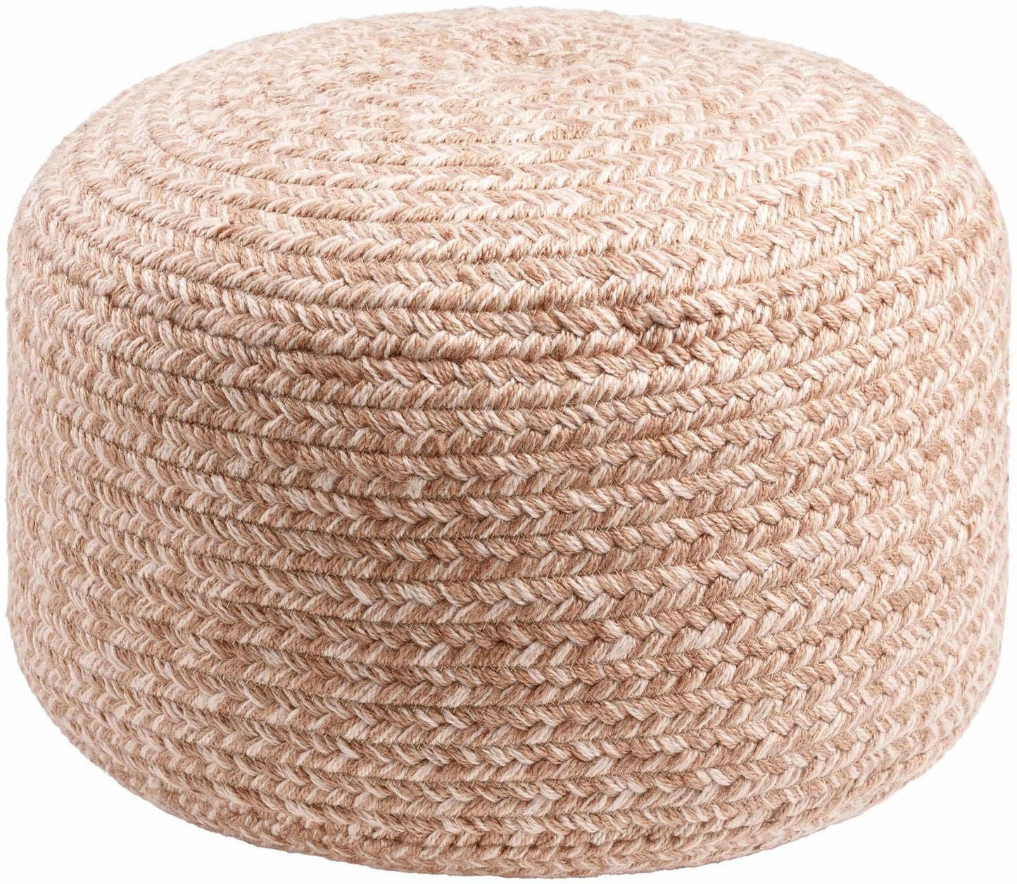 Tonanitla Natural Fiber Blush Knitted Outdoor Pouf