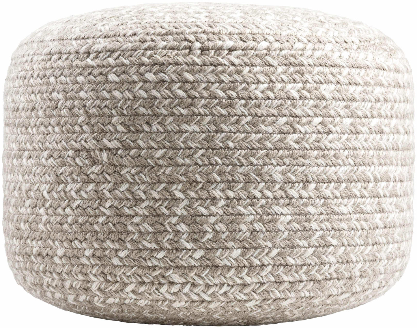 Tonanitla Natural Fiber Light Gray Knitted Outdoor Pouf
