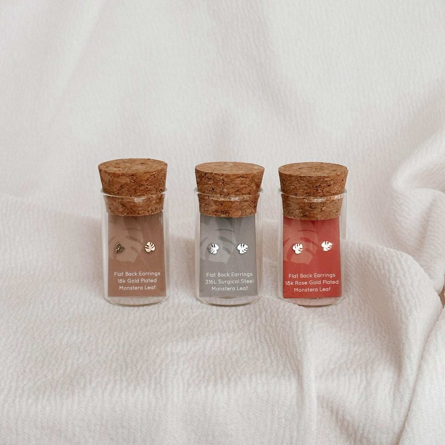 Flat Back- Teeniest Tiniest Monstera Deliciosa Earring Studs