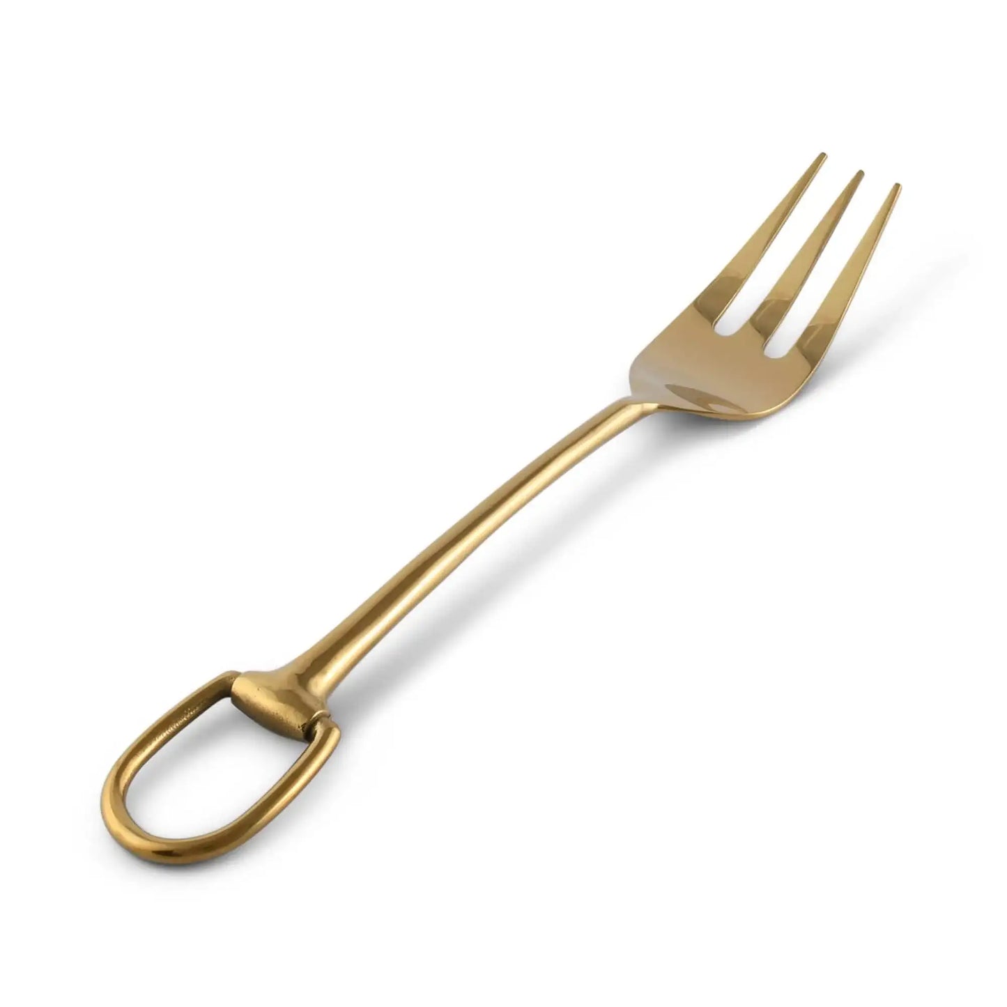 Stirrup Serving Fork - Stainless Steel Shiny Gold